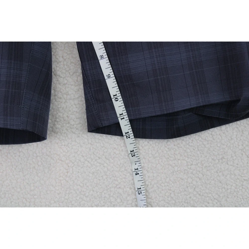 Reebok Men's Plaid Golf Shorts Flat Front Athletic Fit Charcoal Blue Size 36‎